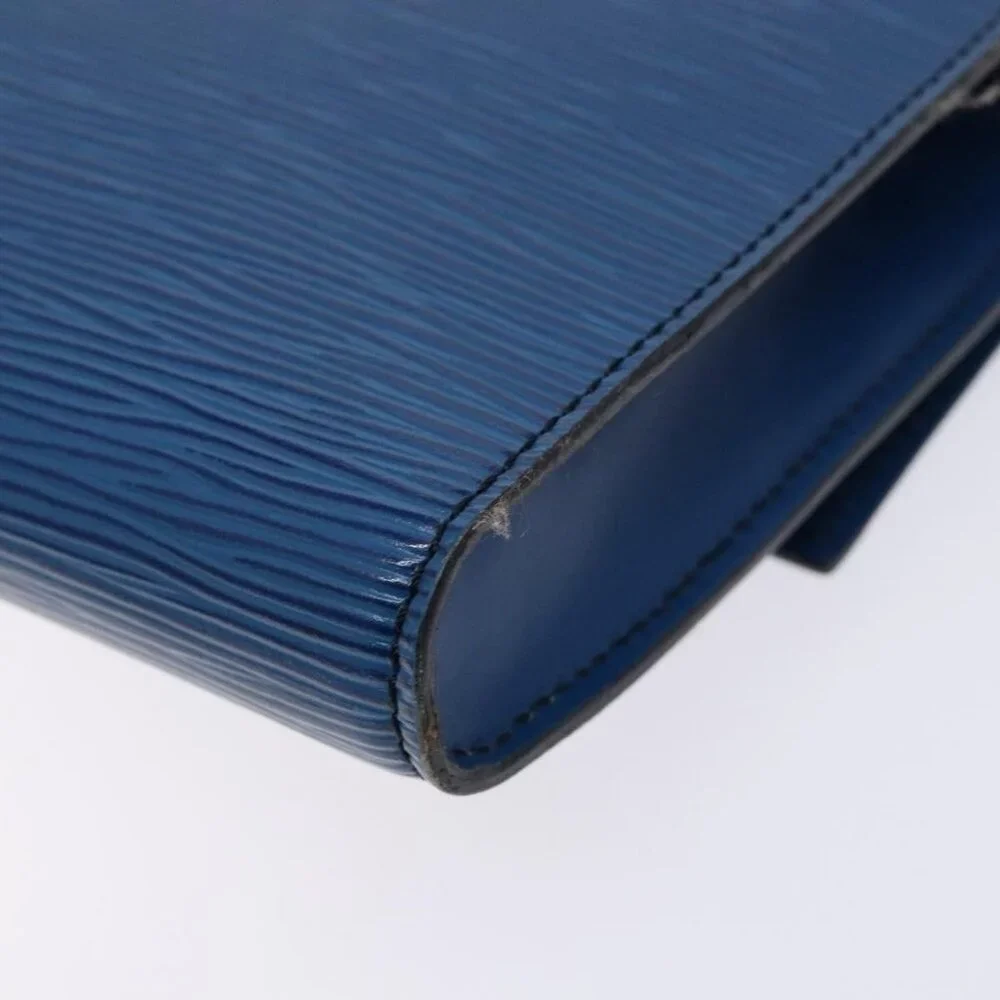 Authentic LOUIS VUITTON Epi Pochette Arche Shoulder Bag Blue M52575 LV - Picture 8 of 16